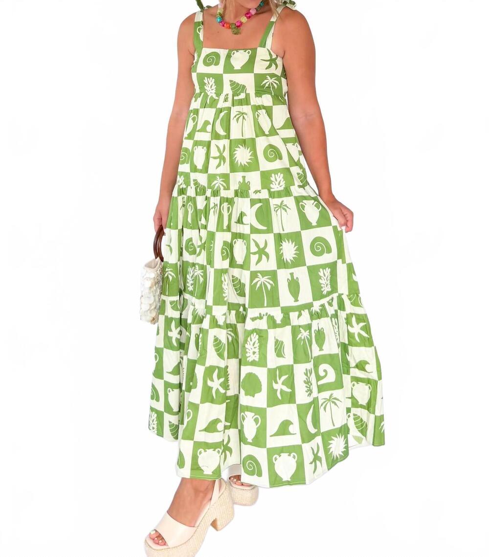 NEW KARLIE tie shoulder maxi dress in ibiza